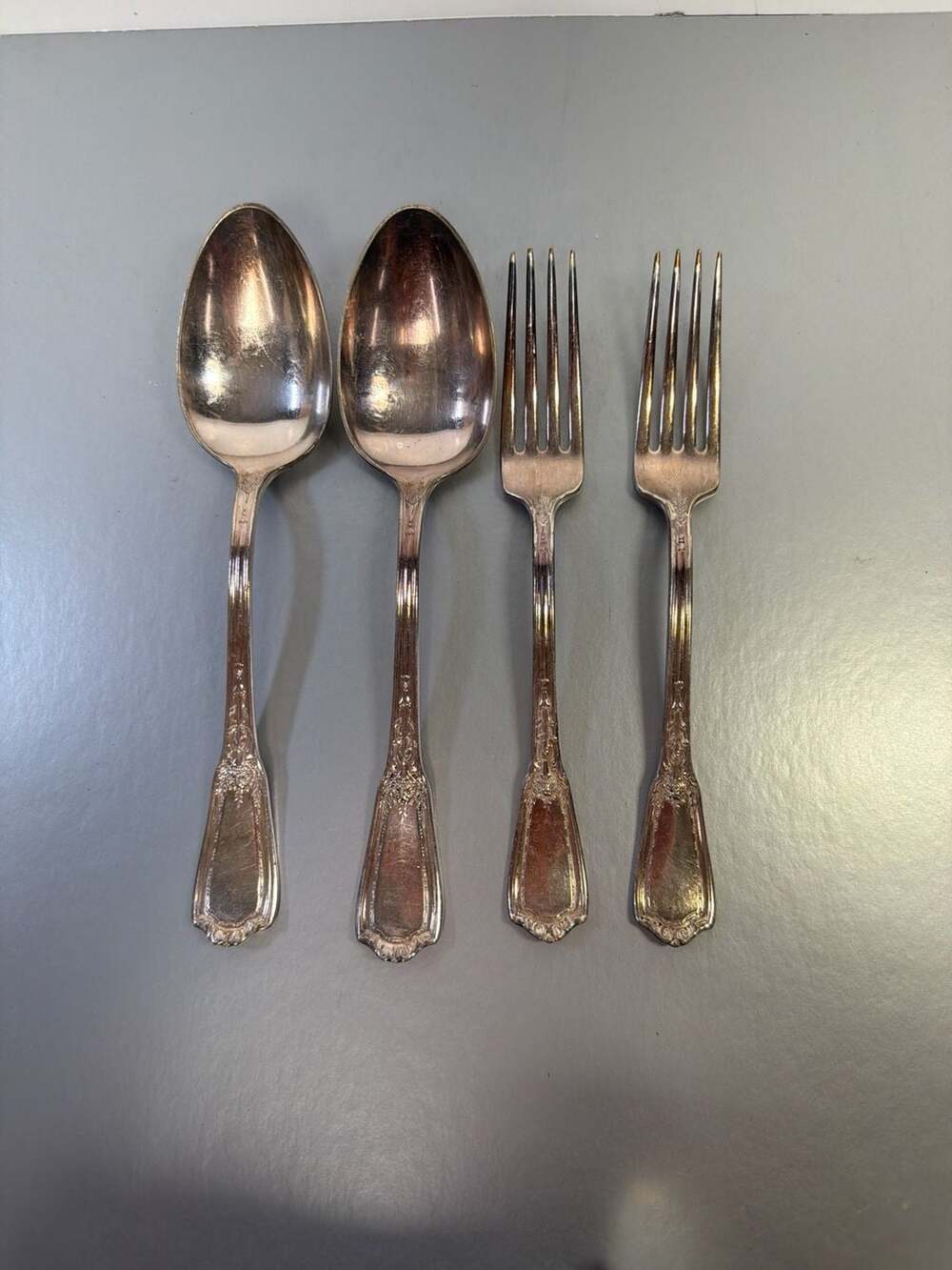 Vintage Reed & Barton La Parisienne Silverplate Flatware Set - 2 Spoons & 2 Fork